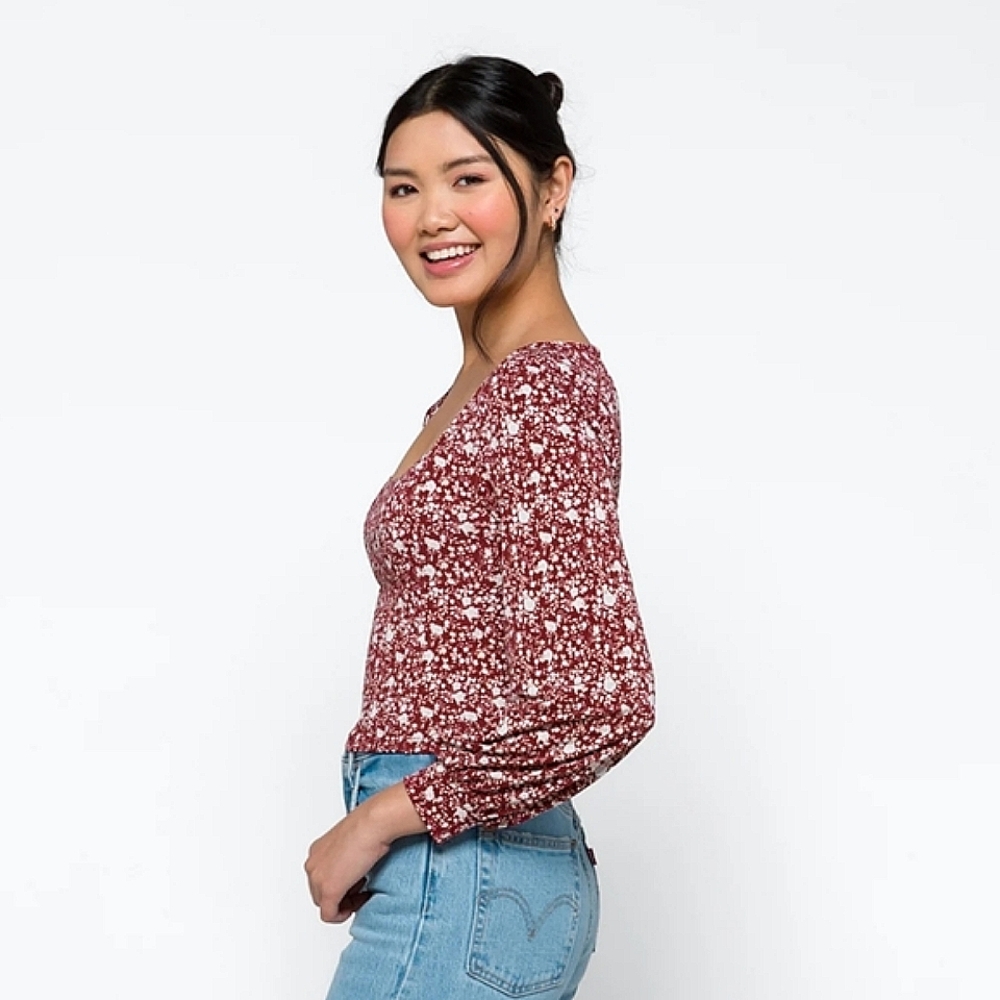 Lush Square Neck Longsleeve Top - Picture 5 of 7